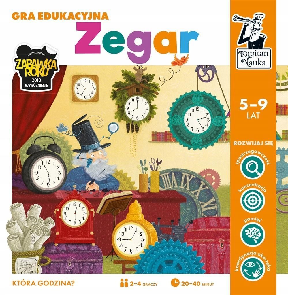 Kapitan Nauka. Gra Edukacyjna. Zegar