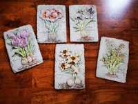 5 obrazów obrazków 3D motyw kwiatki rośliny idealne do kuchnia letnia