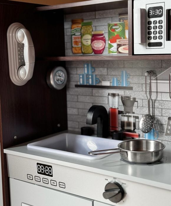 Детская деревянная кухня +световыми и звуковыми эффектами Дитяча кухня