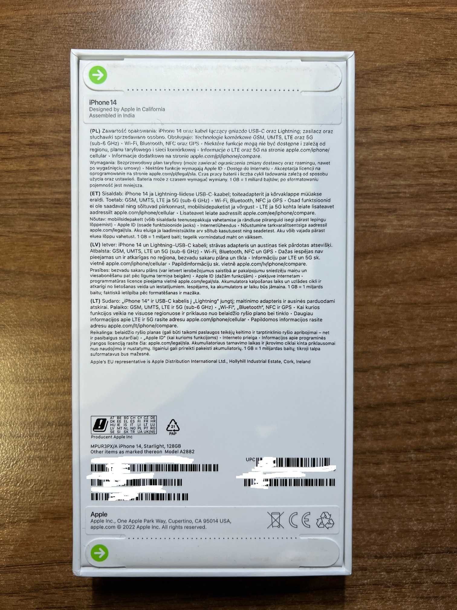 Apple iPhone 14 128GB (księżycowa poświata) NOWY PL