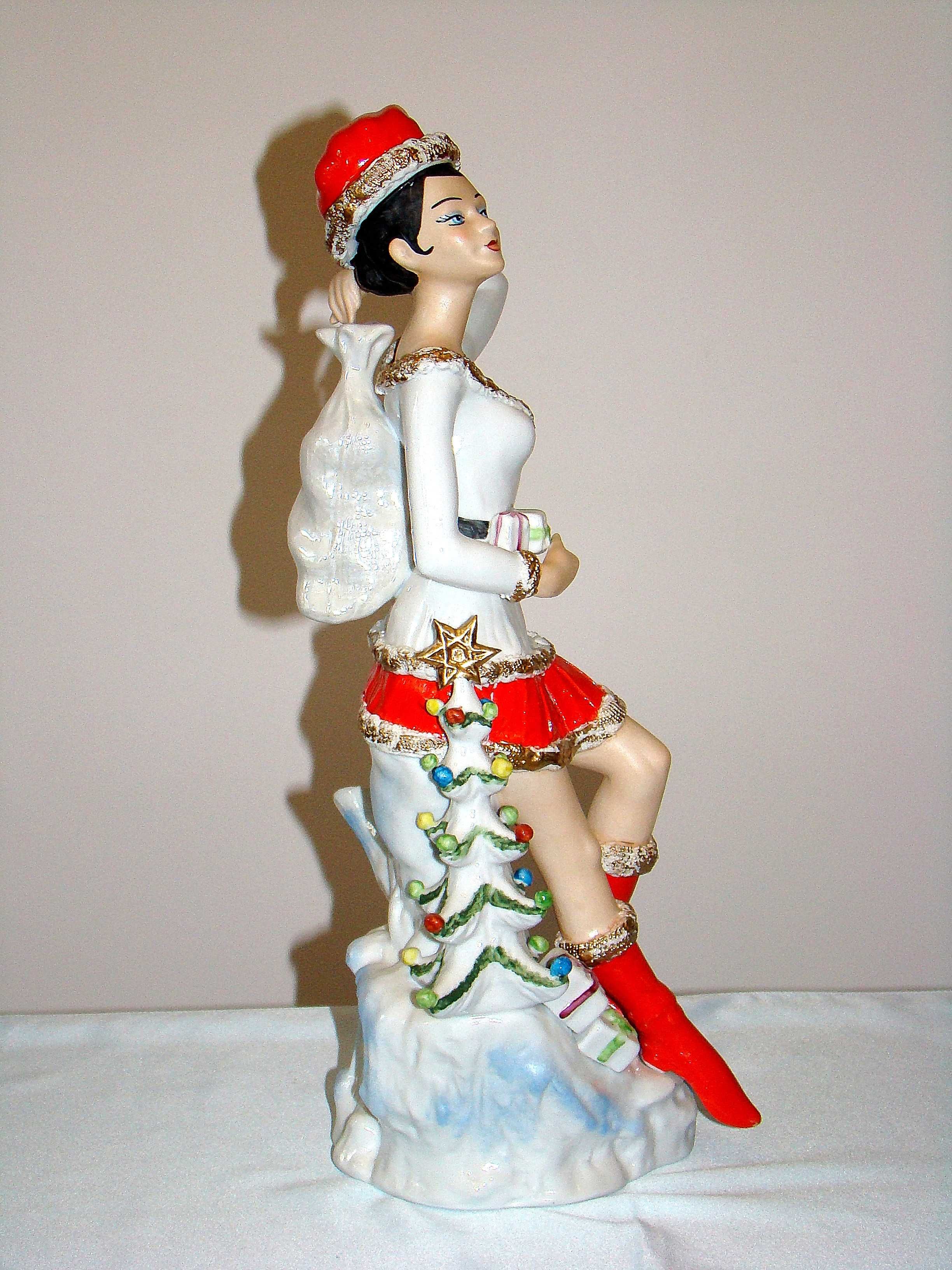 Porcelana na święta, Mikołaj, Śnieżynka, ozdoba świąteczna 40cm