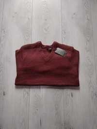 bordowy sweter męski roz. XL nowy ciepły Piazza Italia