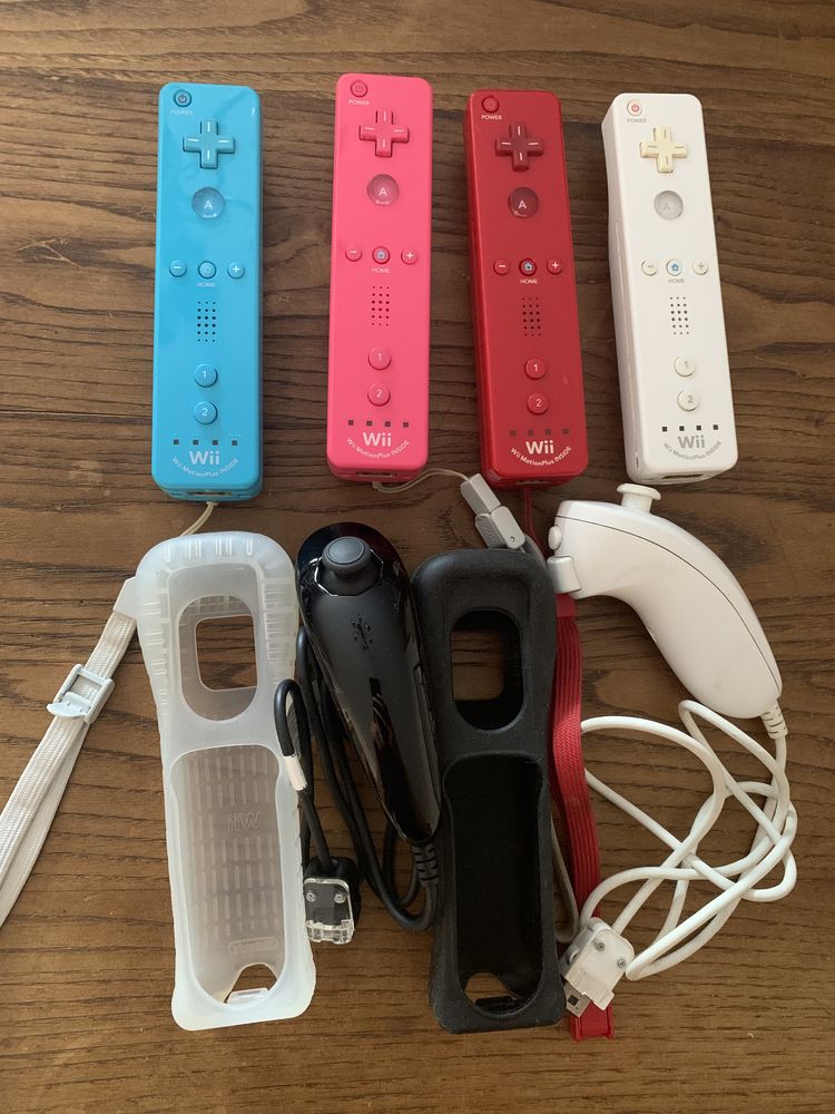 Comando Wii U Azul Wii Remote Plus Capa Silicone Proteção Nunchuk