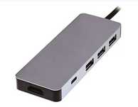 HUB USBC 6 portów HDMI 4K Plug and Play USB-C 3xUSB-A