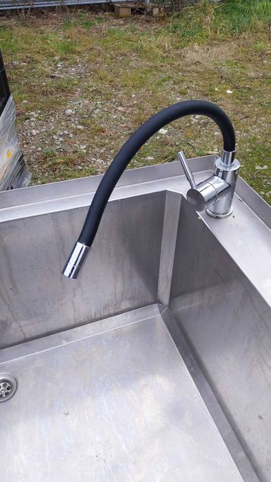 Basen gastronomiczny spawany z baterią | 70x64x85 cm