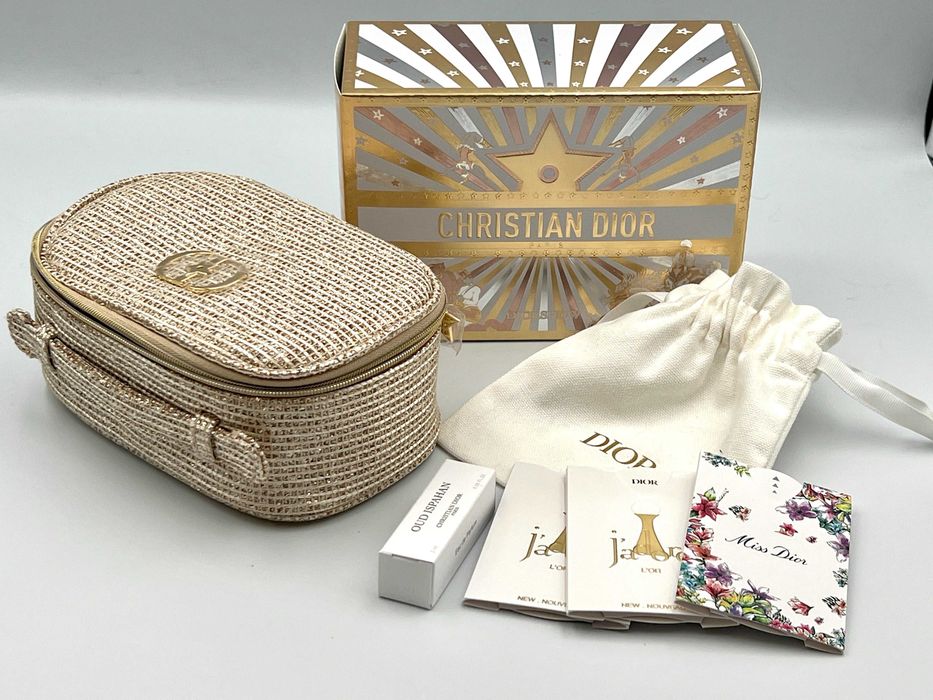 Złota limitowana kosmetyczka, kuferek Christian DIOR + 6 gratisów Dior
