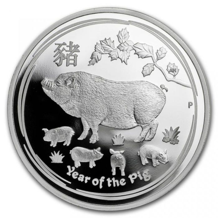 Серебро монета Австралии Год Свиньи 2019 год (пруф) 1/2 унц проба 9999