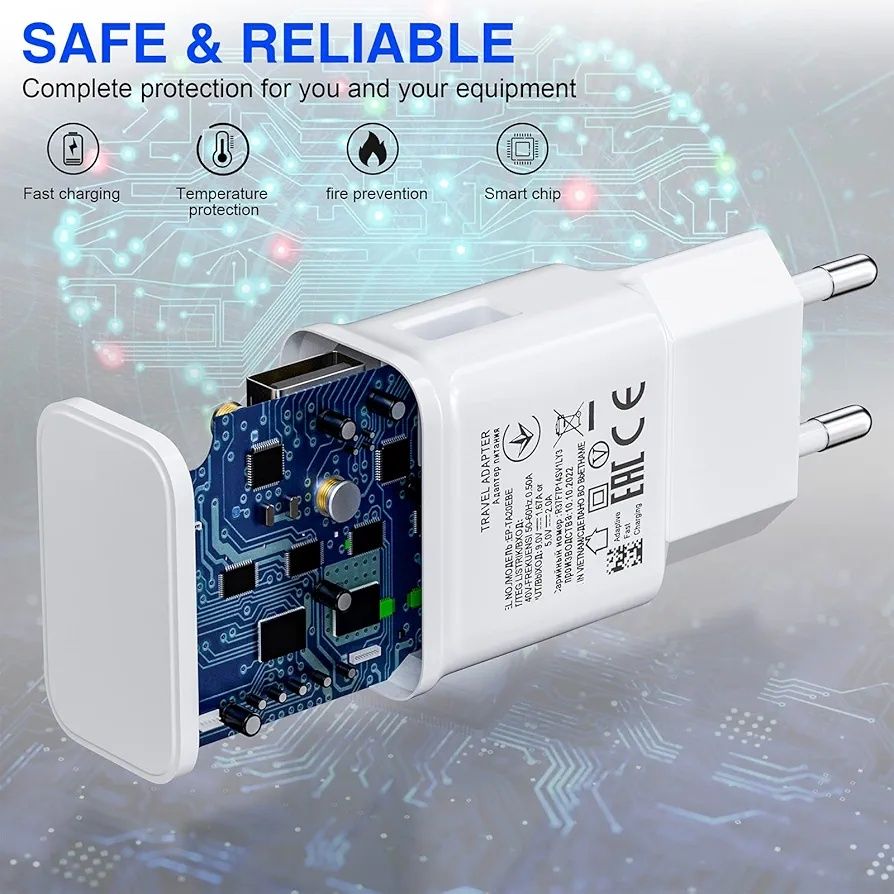 Ładowarka do szybkiego ładowania 5V 2A z kablem USB-C  lub micro USB