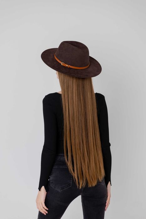 Капелюх федора унісекс з широкими полями 8 см замшевий SUEDE