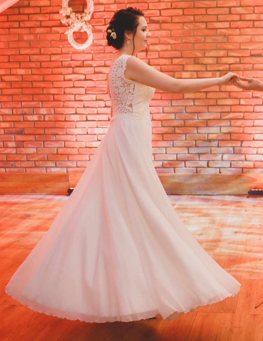 Suknia ślubna bardzo długa 180 +7cm z rozporkiem dla wysokiej 187