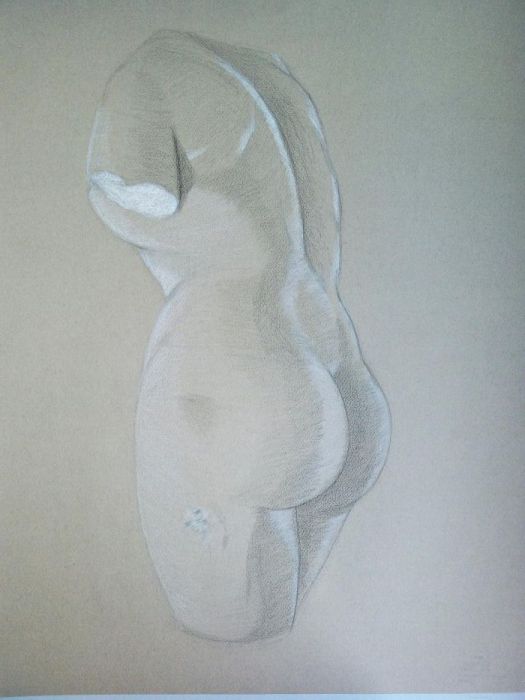 Desenhos de estátuas a carvão e pastel de cera - PORTES GRÁTIS