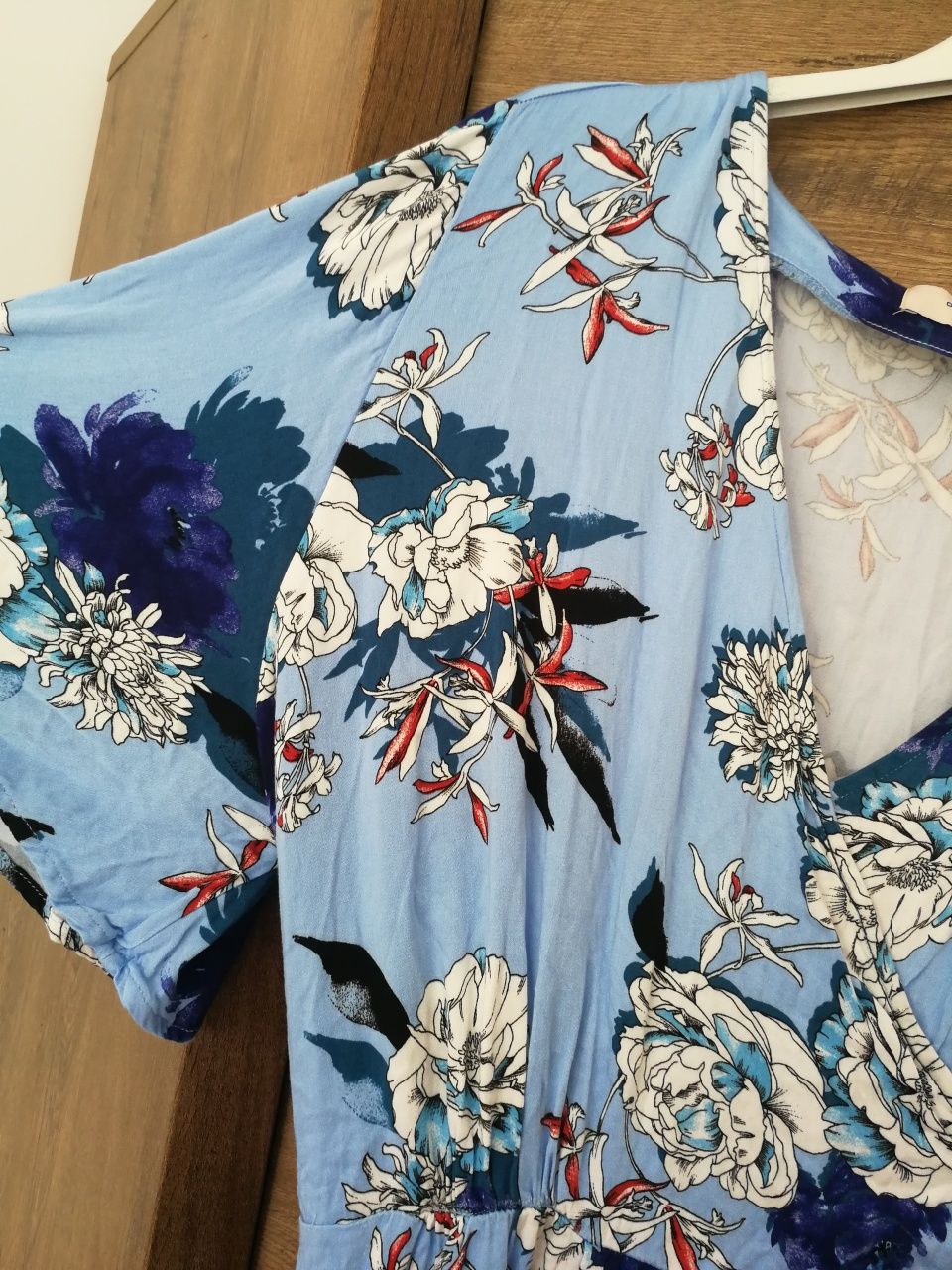 Sukienka Plus Size blekitna midi idealna na baby shower Komunię wesele