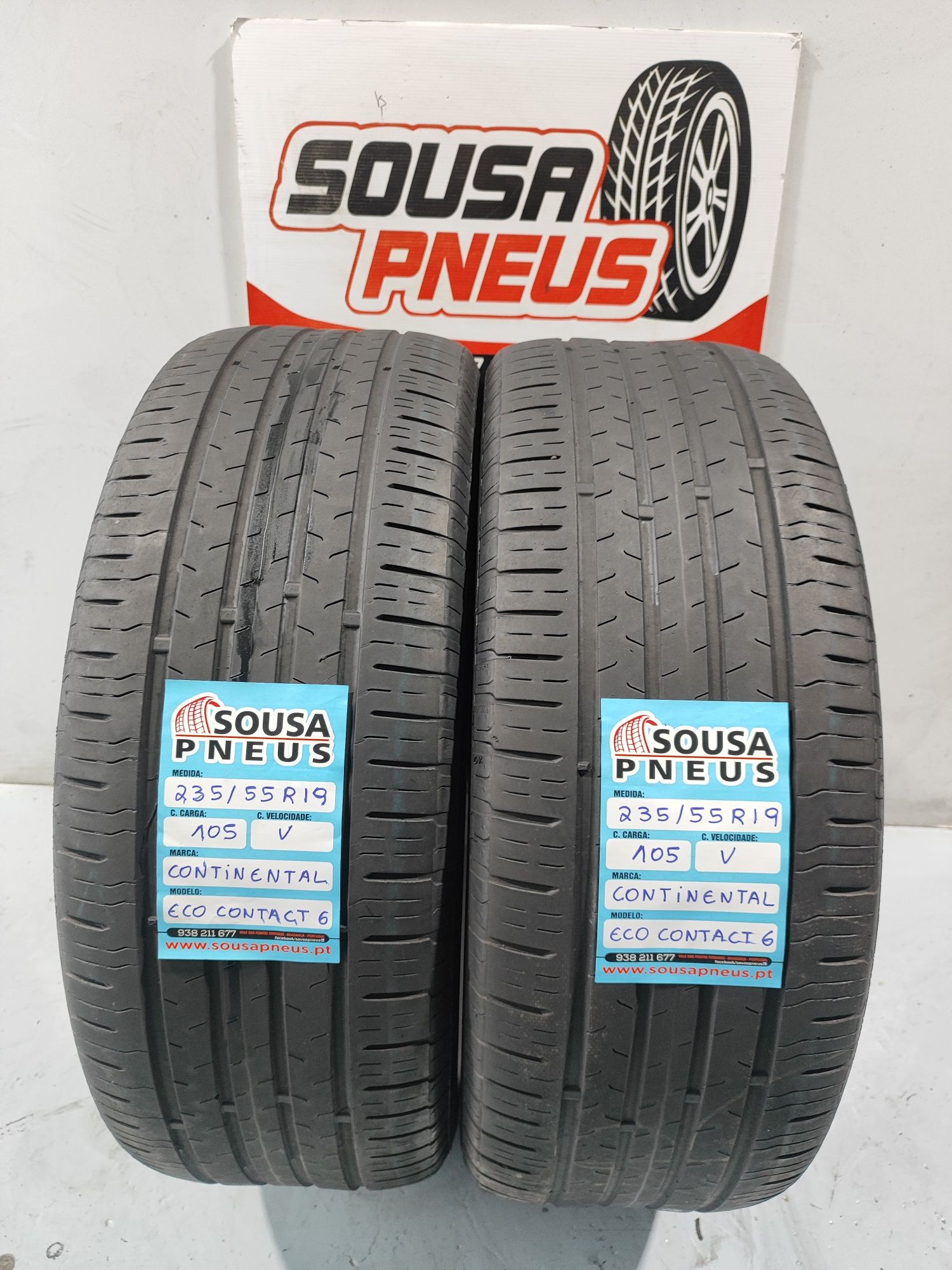 2 pneus semi novos 235-55R19 Continental - Ofera dos portes