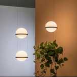 Dwie nowe  lampy kule i kwietnik japandi