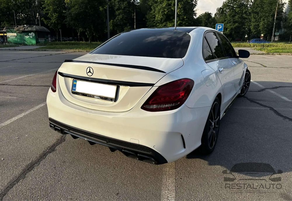 Спойлер сабля Mercedes C W205 2014-2020 Черный глянец стиль C63S новый