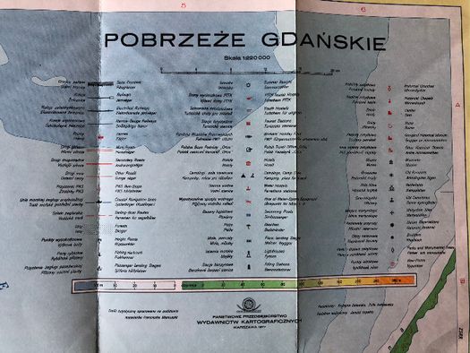 Mapa Pobrzeże Gdańskie, 1977