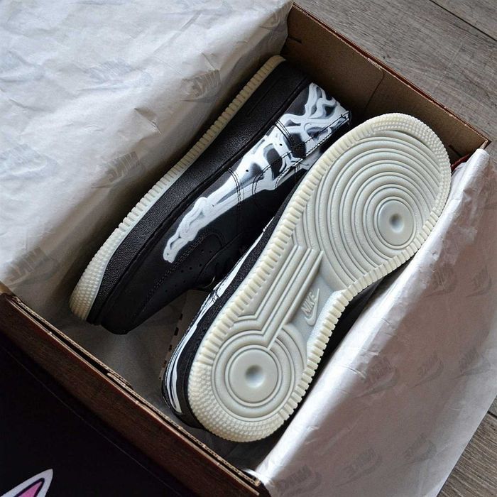 РОЗПРОДАЖ! Nike Air Force 1 '07 QS 'Black Skeleton 40 41 42 43 44 45