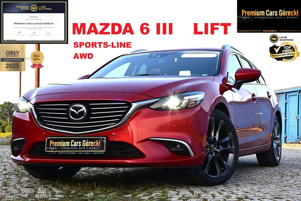 Mazda 6 175KM*AWD*FullLED*Navi*Kamera*Skóry*elFotele*ACC*BOSE*Keyless*HeadUp