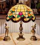 Piękna lampa witrażowa (Tiffany) wys.54cm,śred.41cm-stan idealny