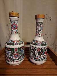 Kolekcjonerskie stare butelki karafki porcelanowe retro vintage