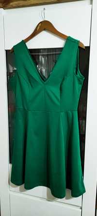 Sukienka zielona H&M rozkloszowana