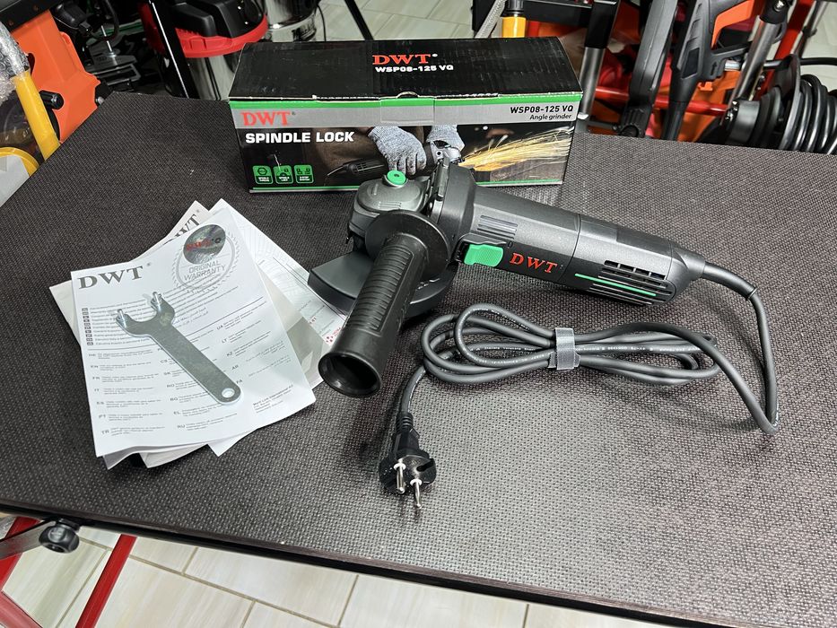 Болгарка DWT WSP08-125 VQ Регулировка скорости Узкий хват