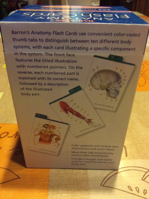 Barron's Anatomy Flash Cards - kompletny zestaw, nowy, nieużywany.