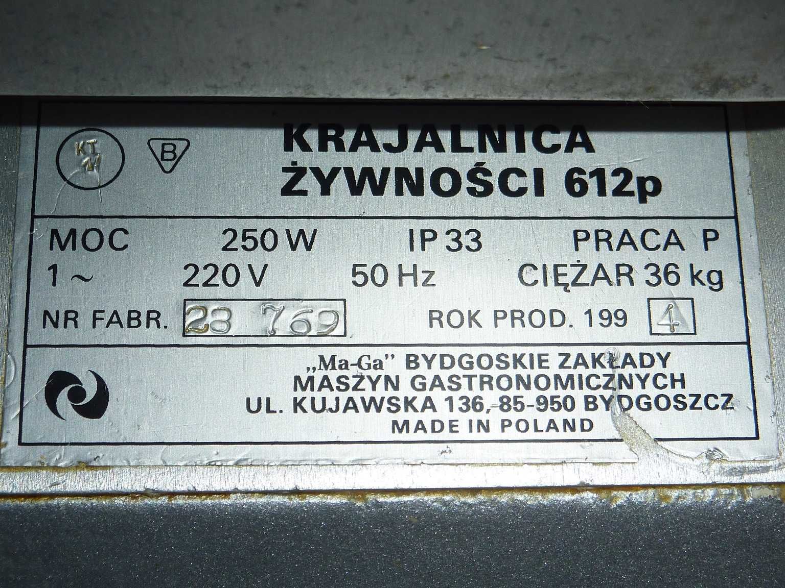 Okazja! Krajalnica Ma-Ga 612p