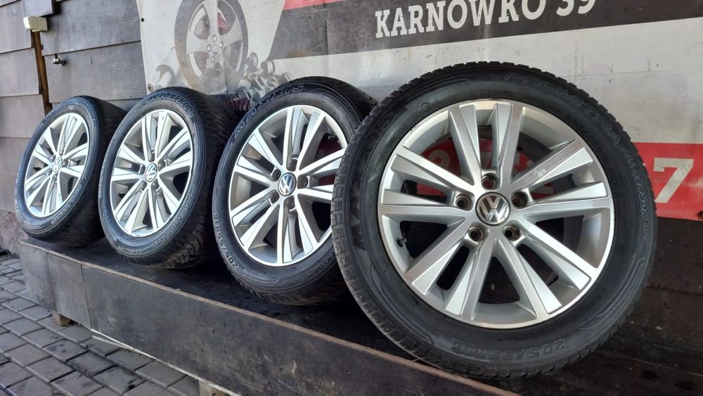 ALUFELGI+OPONY Wielosezonowe 205/55 16  VW Golf VI Touran II Jetta 16&#039; 5X112 ET50