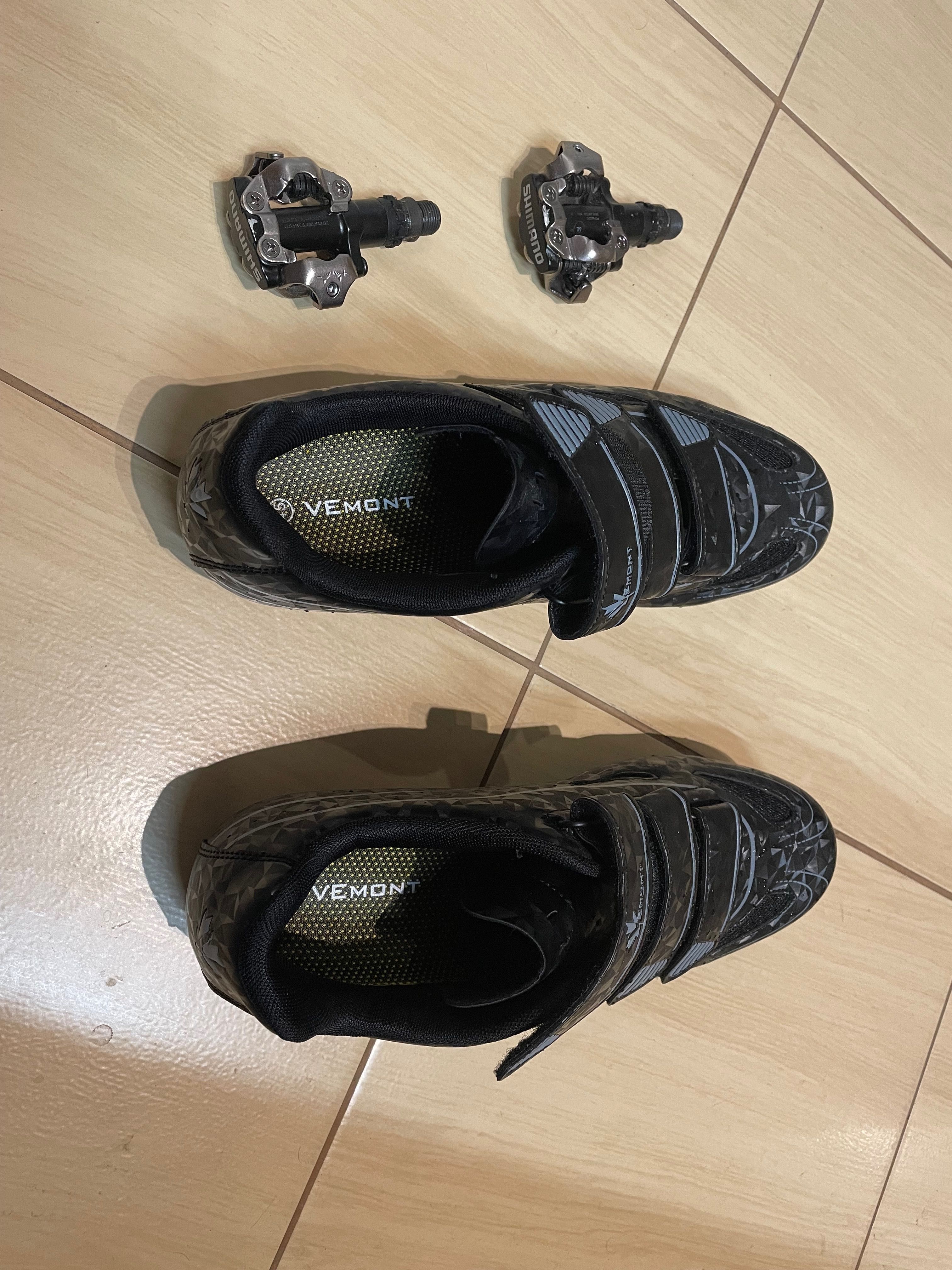 Buty SPD Vemont rozmiar 45 plus pedały Shimano M520 plus bloki