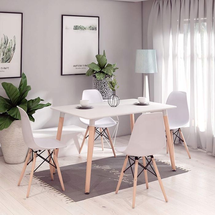 Stół Milano 100x65+4xkrzesło Milano Białe