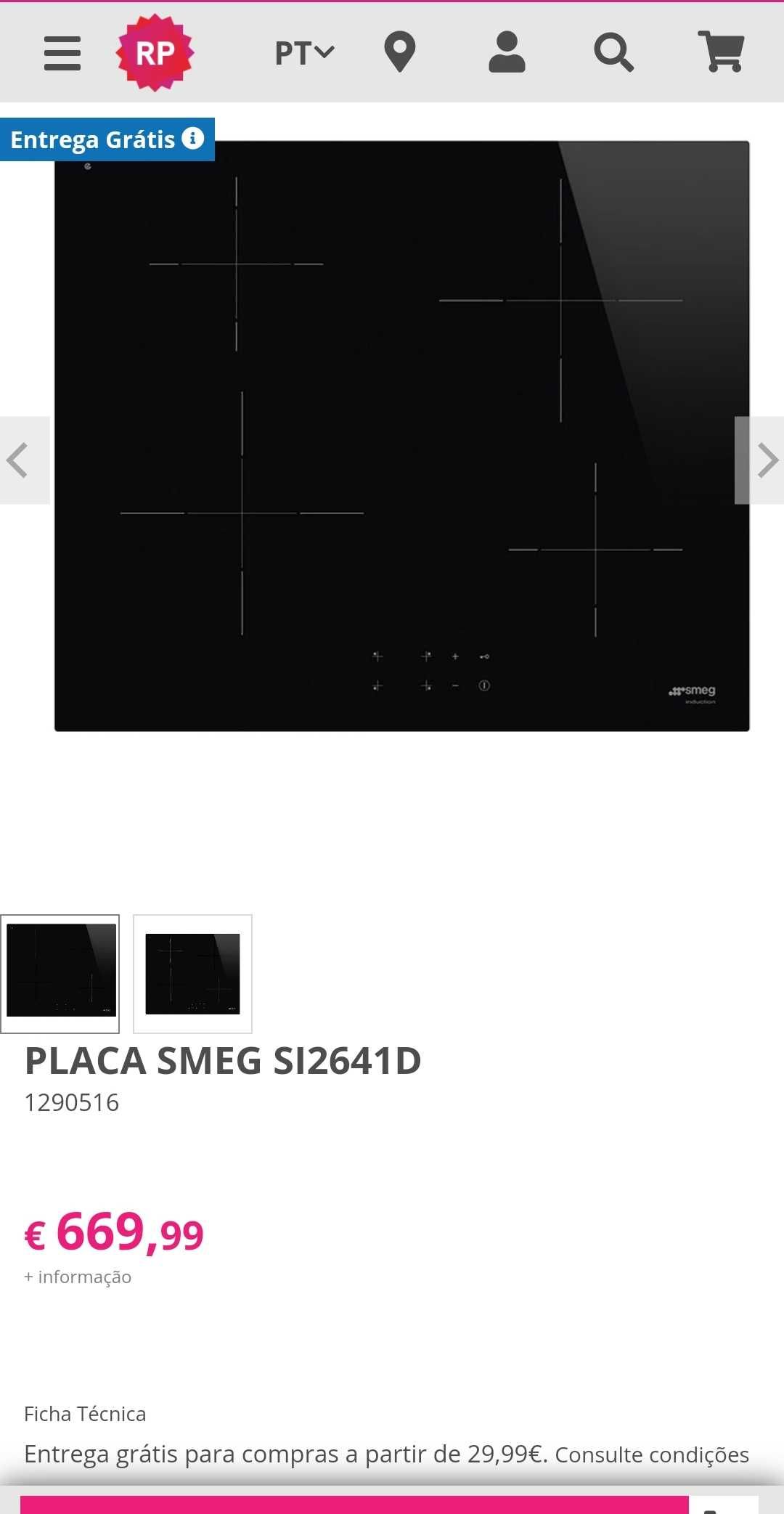 Placa SMEG SI2641D indução