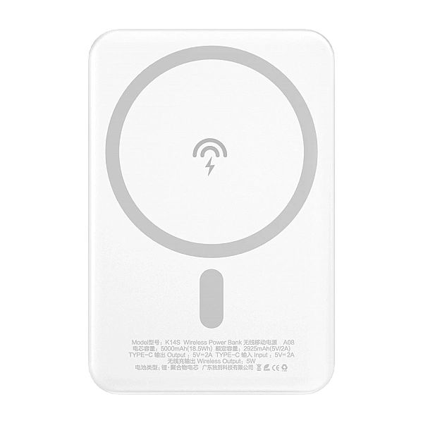 Dudao bezprzewodowy powerbank MagSafe 10W (5W Magsafe) 5000mAh + metal