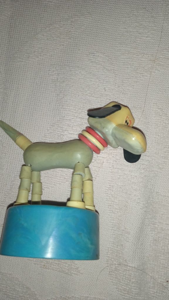 Вінтажні іграшки Пес собака механічна ляж-встань, ляльки-гойдалки (нев