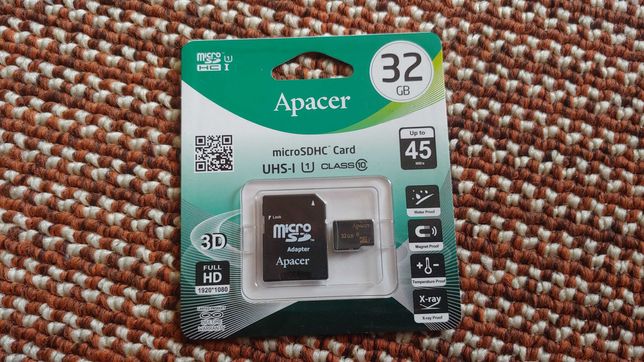 Карта памяти APACER micro SD 32GB Class 10 UHS-I Новая