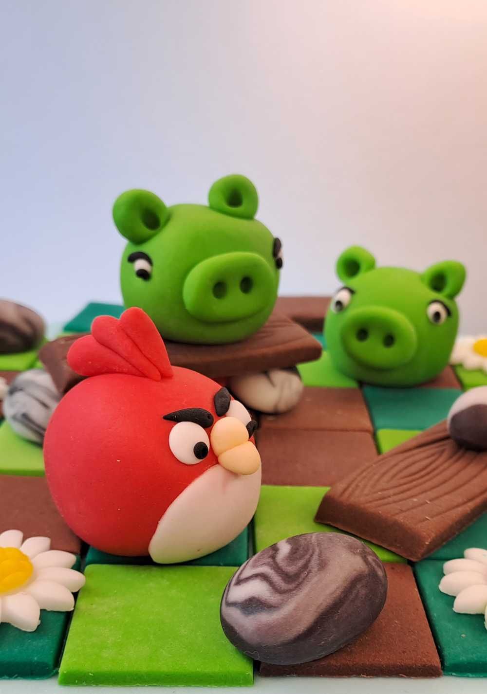 Zestaw ozdób na tort w stylu Angry Birds
