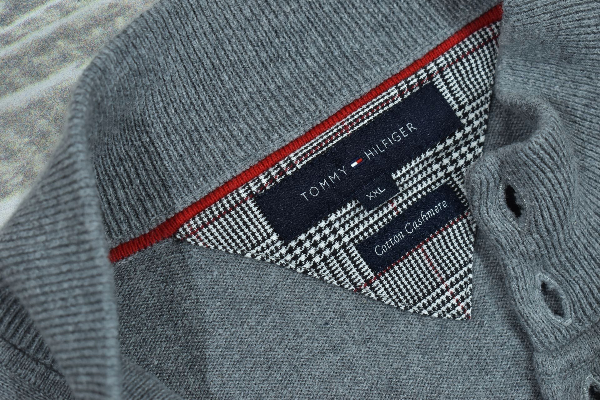 TOMMY HILFIGER Bawełna Kaszmir Sweter Męski XXL