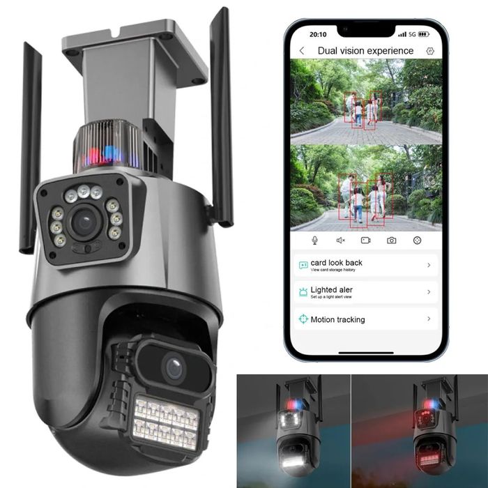 Уличная WIFI камера видеонаблюдения с сиреной, LED и ИК подсветкой, Du