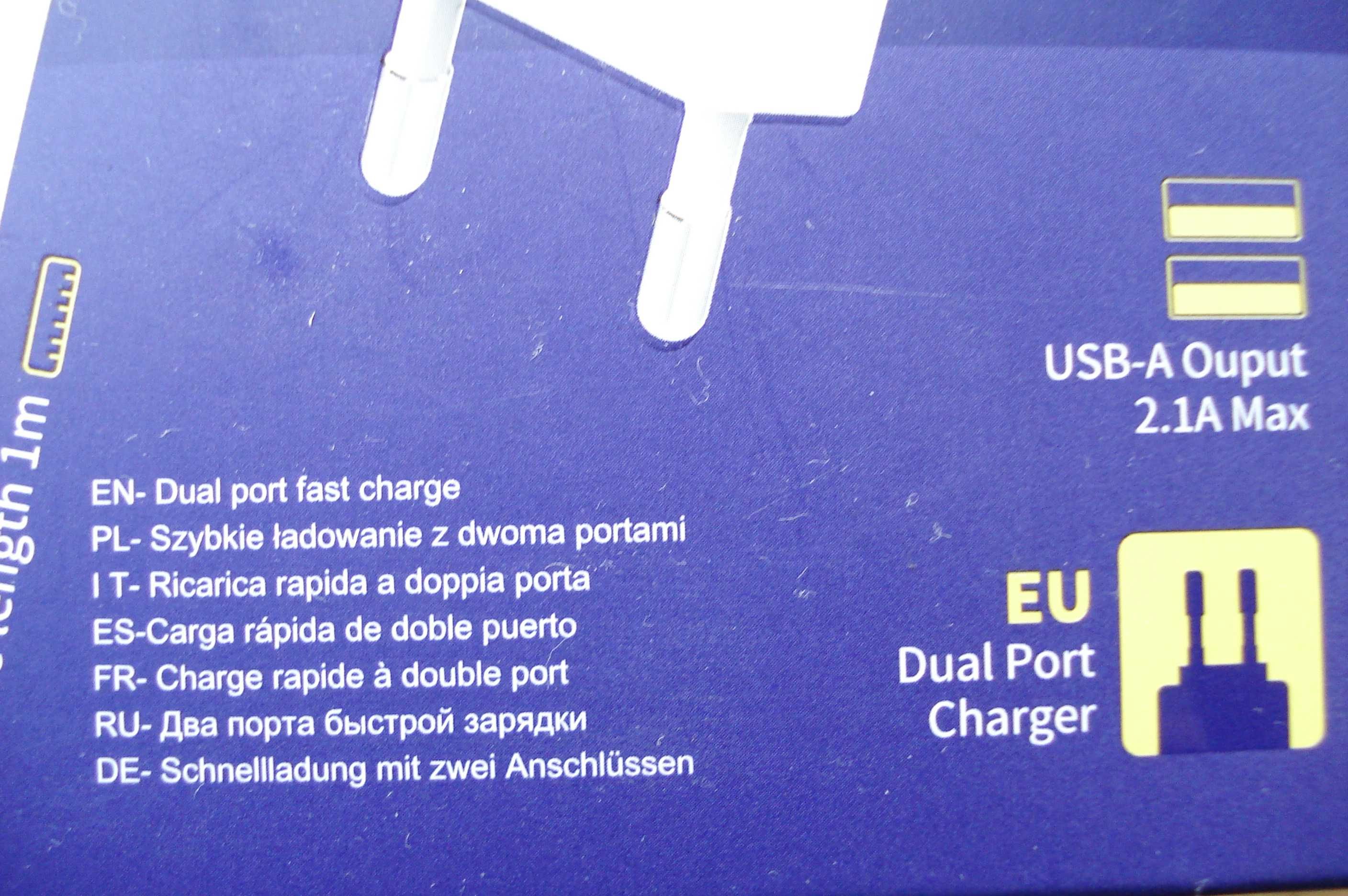 Ładowarka z kablem Borofone, nowa, dual port - sprzedam
