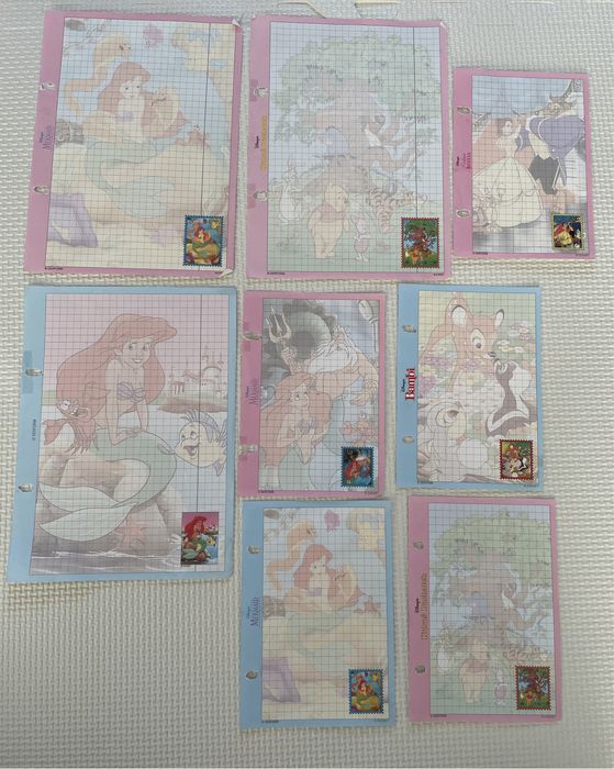 Kolekcjonerskie karteczki do segregatora lata 90 bajki disney