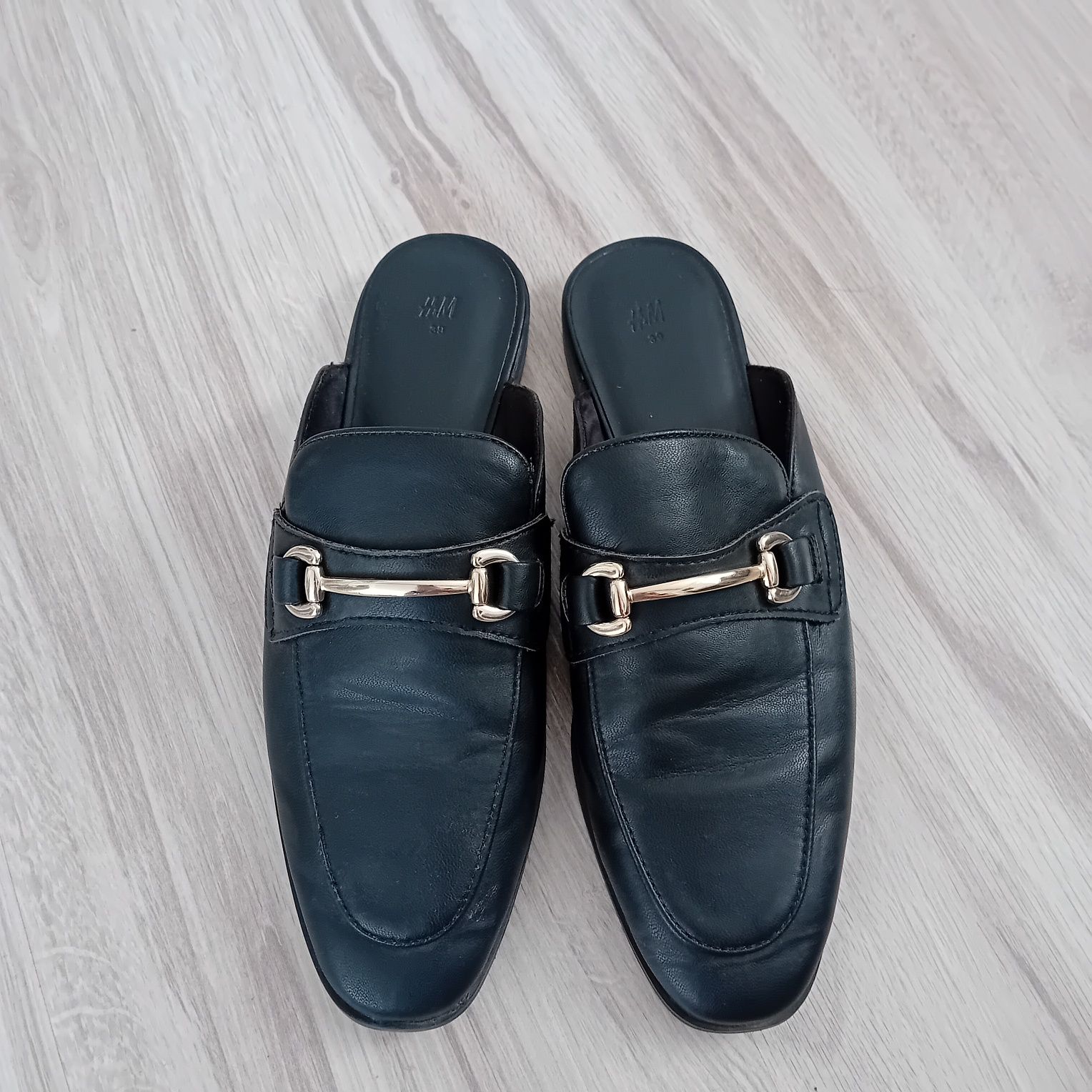 Modne klapki mokasyny H&M 39