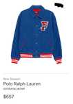 Nowa Kurtka Polo Ralph Lauren sztruksowe bomberka bejsbolówka roz,L,m