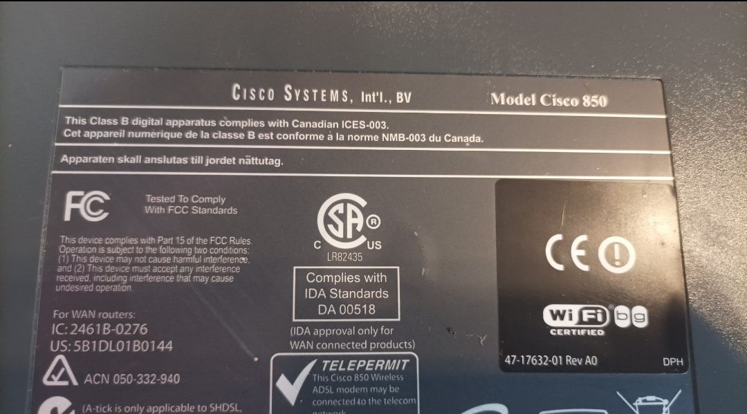 Роутер Маршрутизатор Cisco sistems 850