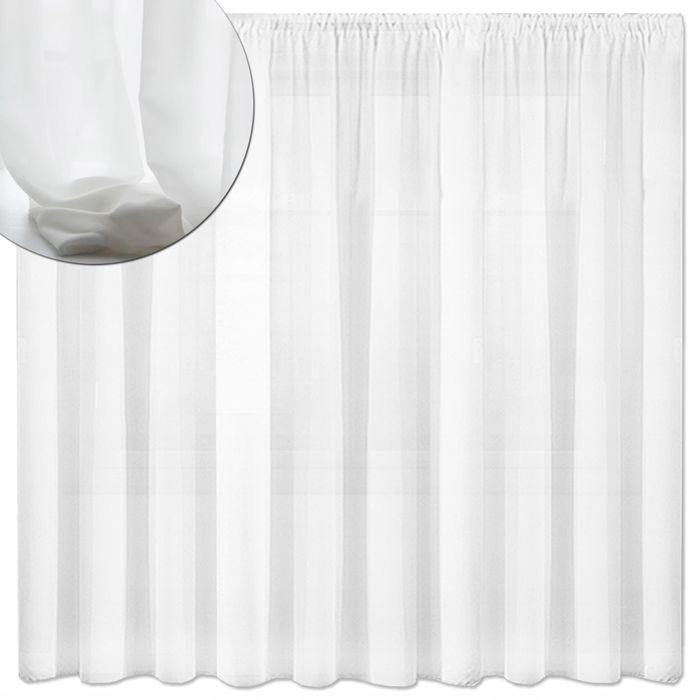 Firanka Woalowa 800x220 Biała na Taśmie