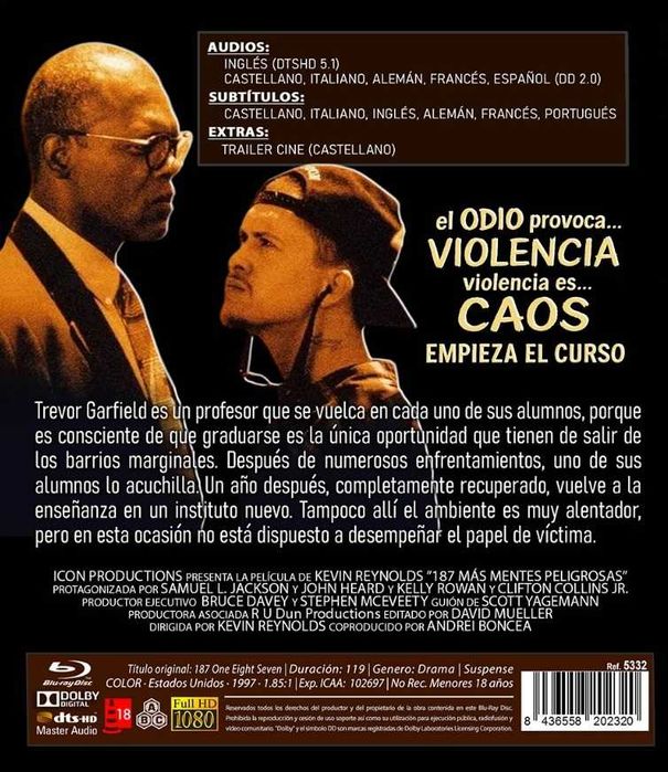 187, Más Mentes Peligrosas/187-Condenação à Morte (Blu-Ray)-Importado
