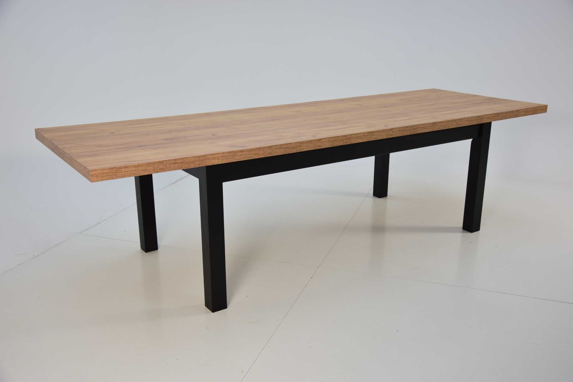 duży rozkładany drewniany stół 100x200/300 blat dąb do salonu jadalni