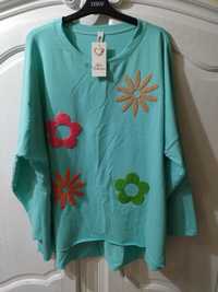 Bluza oversize kwiaty