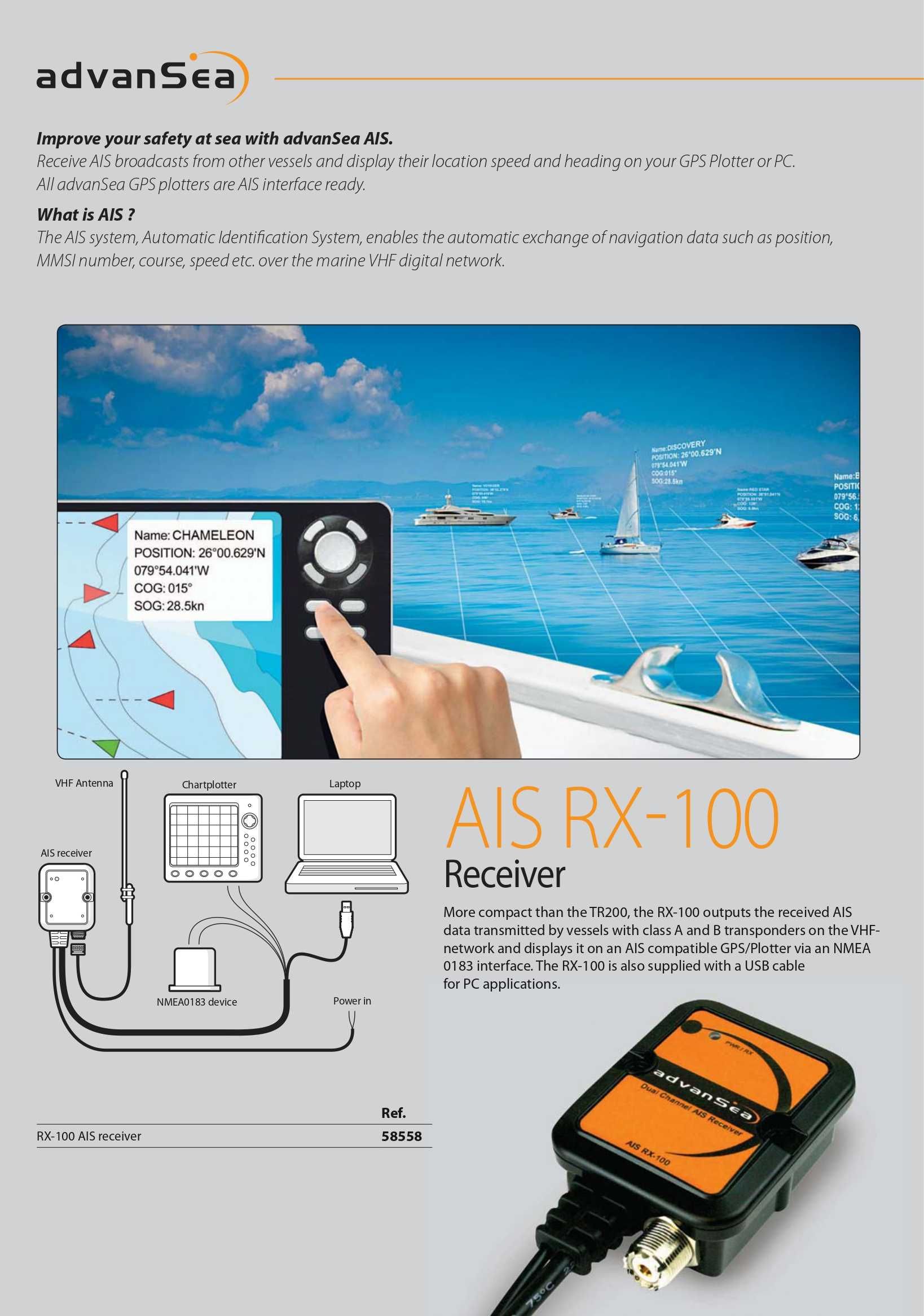 Receptor AIS advanSea RX-100 Radioamador Náutica