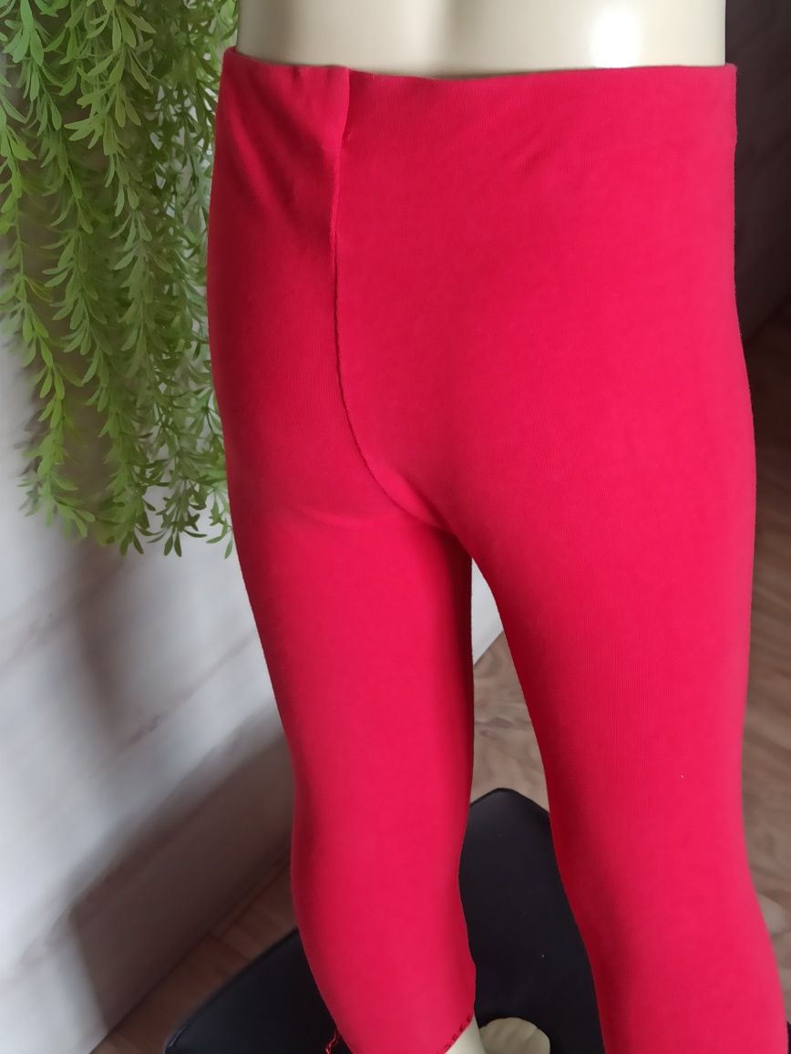 Sg Czerwone getry 116 legginsy 116 getry 3/4 krótkie legg insy