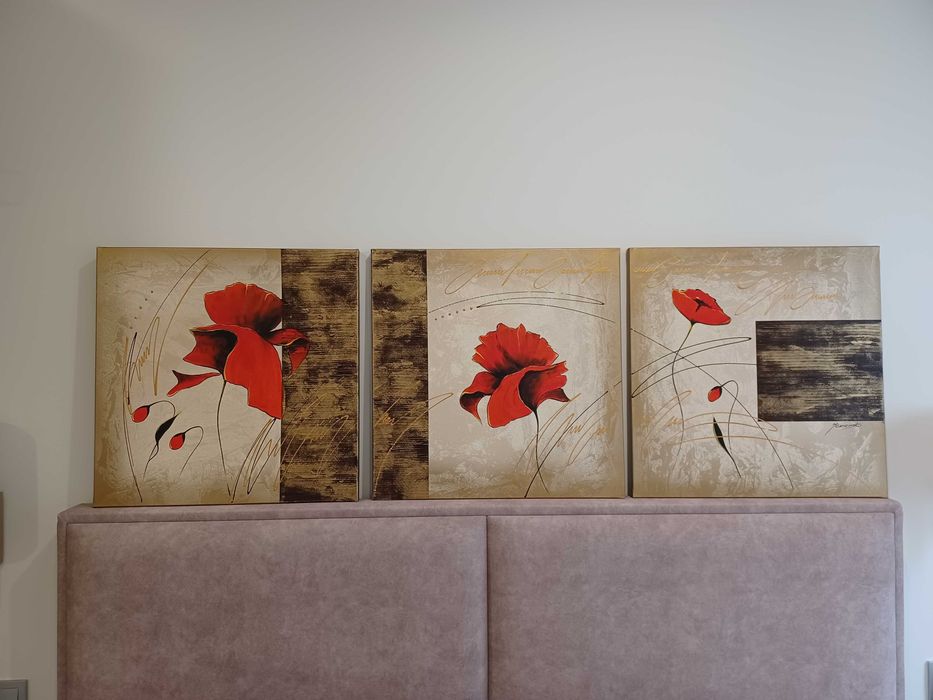 Tryptyk "Maki na złotym tle" Jezierski